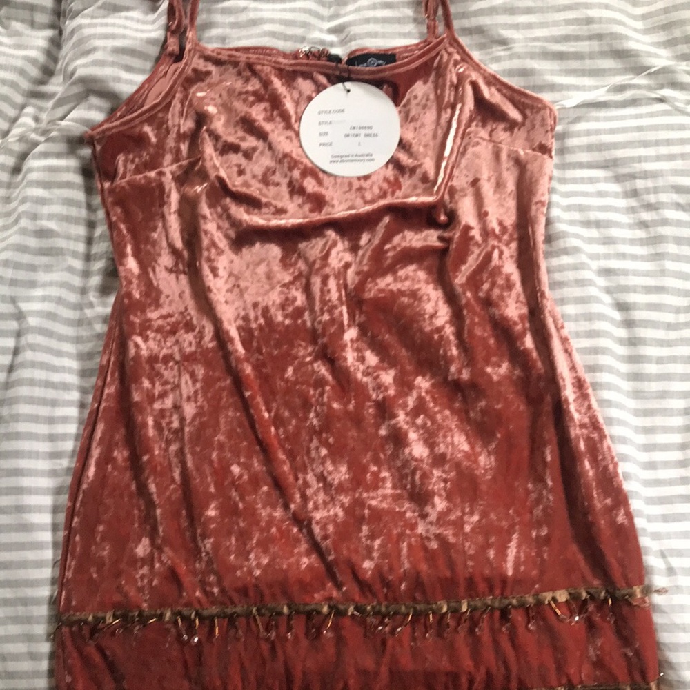 Brand new with tags coral velvet dress